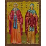Εικόνα Ξύλινη Άγιος Ανδρόνικος Και Αγία Αθανασία 14,5 χ 20