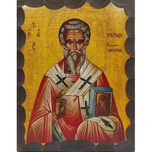 Εικόνα Ξύλινη Άγιος Μύρων Κρήτης 14,5 χ 20
