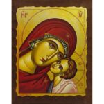 Εικόνα Ξύλινη Παναγία Γλυκοφιλούσα 14,5 χ 20