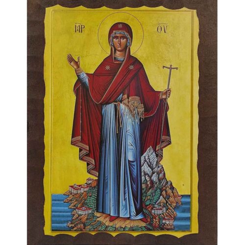 Εικόνα Ξύλινη Παναγία Ηγουμένη Αγίου Όρους 14,5 χ 20