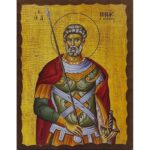 Εικόνα Ξύλινη Άγιος Μηνάς Με Πανοπλία 14,5 χ 20