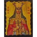 Εικόνα Ξύλινη Αγία Ειρήνη Κόκκινος Μανδύας 14,5 χ 20