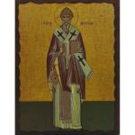 Εικόνα Ξύλινη Άγιος Σπυρίδων Ολόσωμος 14,5 χ 20