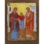Εικόνα Ξύλινη Άγιος Ιωακείμ Και Αγία Άννα 21 χ 27