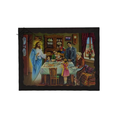 Εικόνα Ξύλινη Ο Χριστός Ευλογών Την Οικογένεια Αναγέννηση Πλάγια 21 χ 27