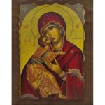 Εικόνα Ξύλινη Παναγία Δεξιοκρατούσα 21 χ 27