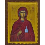 Εικόνα Ξύλινη Αγία Αναστασία Η Φαρμακολύτρια Κόκκινος Μανδύας 21 χ 27