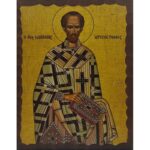 Εικόνα Ξύλινη Άγιος Ιωάννης Ο Χρυσόστομος Πράσινο Ώμόφορο 21 χ 27