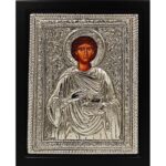 Εικόνα Επάργυρη Άγιος Παντελεήμων 19 χ 24
