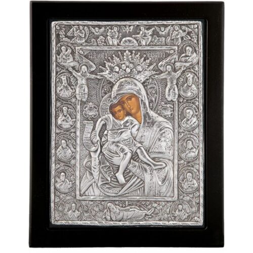 Εικόνα Επάργυρη Παναγία Άξιον Εστί 23 χ 28