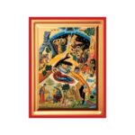 Εικόνα Ξύλινη Γέννηση Του Χριστού Σκαφτή Μεταξοτυπία 14 χ 18